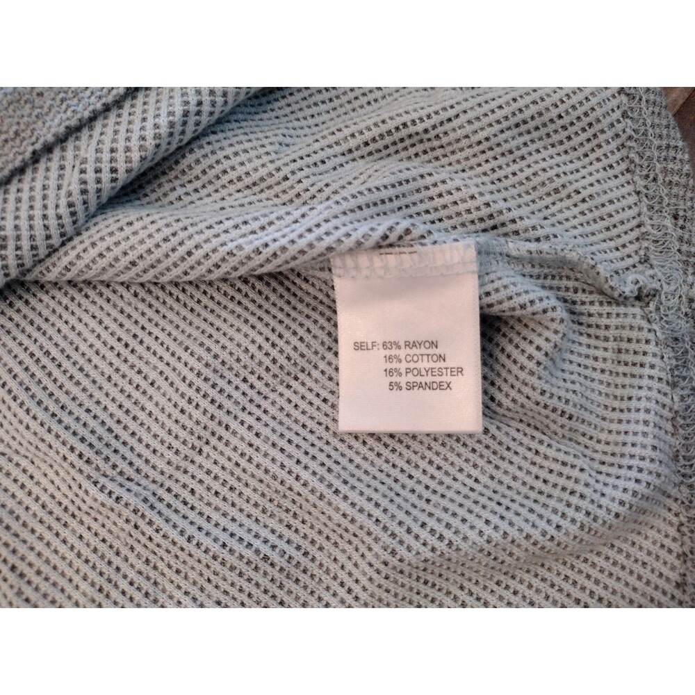 JANE AND DELANCEY Women's long-sleeve roll tab henley waffle shirt top - M - Picture 9 of 11